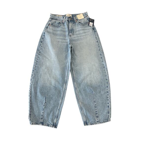 High Rise Acid Wash Barrel Jeans - Picture 1 of 3